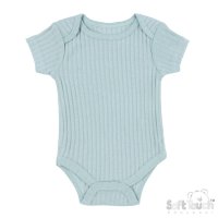 BS4600-SG-03: Sage Green Ribbed Bodysuit (0-3 Months)